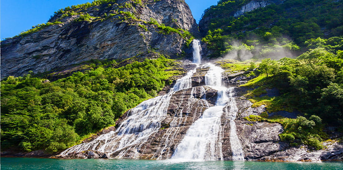 The Seven Sisters waterfall in Geiranger, Norway